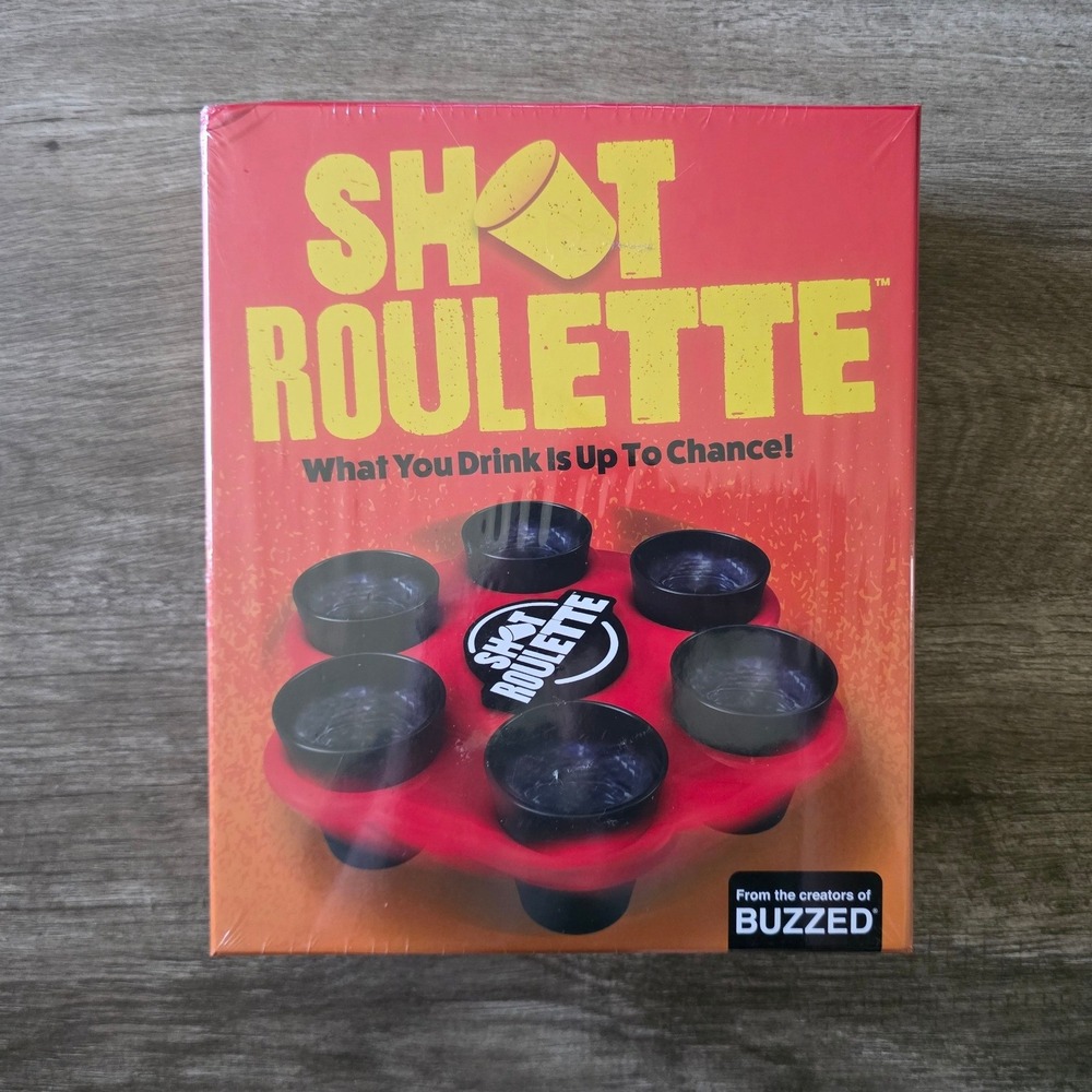 Buzzed Games Shot Roulette Adult Drinking Game Set with 6 Shot Glasses New